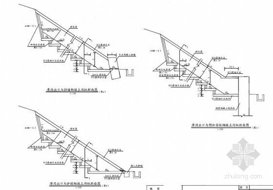 [湖北]2015年设计I级铁路路基施工图大样图图集148张（防护加固支挡检测）-边坡支撑渗沟及排水斜孔设计图 