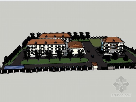 住宅区造价资料下载-住宅区建筑SketchUp模型下载