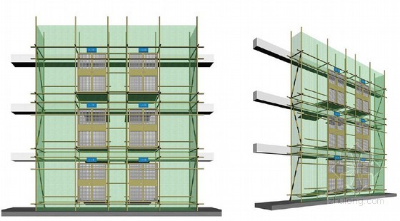 建筑工程施工现场安全防护制作安装标准化图集（三维效果及设计图）-施工升降机卸料平台防护门效果图 
