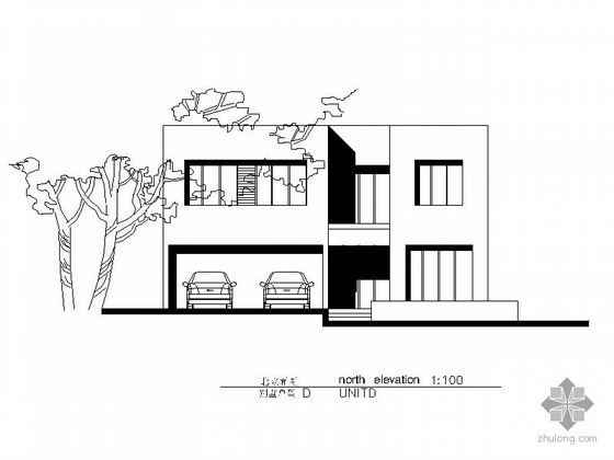 两层住宅建筑方案资料下载-某三层山地别墅建筑方案图（局部两层）