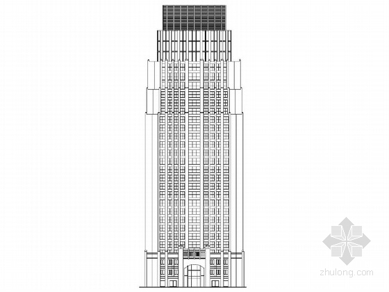 单幢高层办公楼方案图资料下载-[江西]某artdeco风格高层办公楼建筑方案图（含人防节能）
