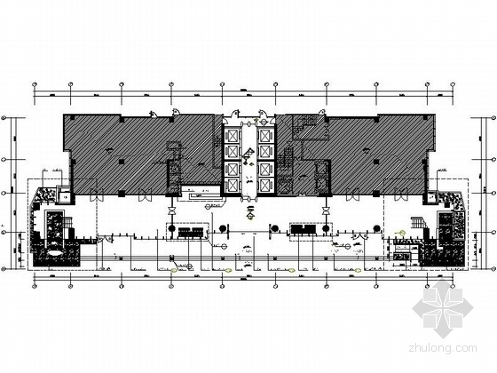 写字楼空间装修资料下载-[广州]CBD区甲级现代写字楼大堂级电梯厅装修施工图（含效果）
