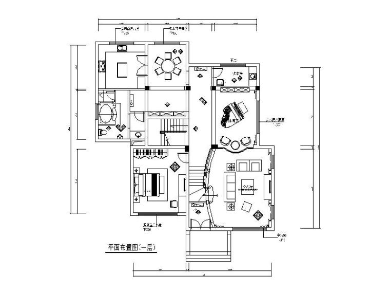 书房装修效果图美式资料下载-[江苏]500平美式古典别墅设计CAD施工图（含效果图）