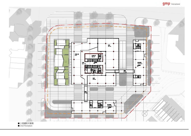 [上海]世博园概念办公楼方案设计（国际知名事务所）-[上海]世博园概念办公楼方案设计三层平面图