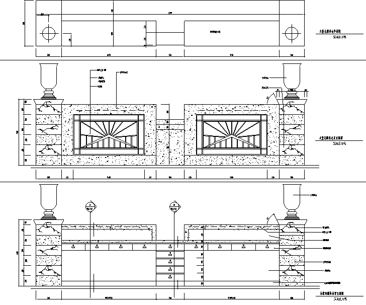 [江苏]古南都酒店改造设计施工图（附效果图）-服务台背立面图