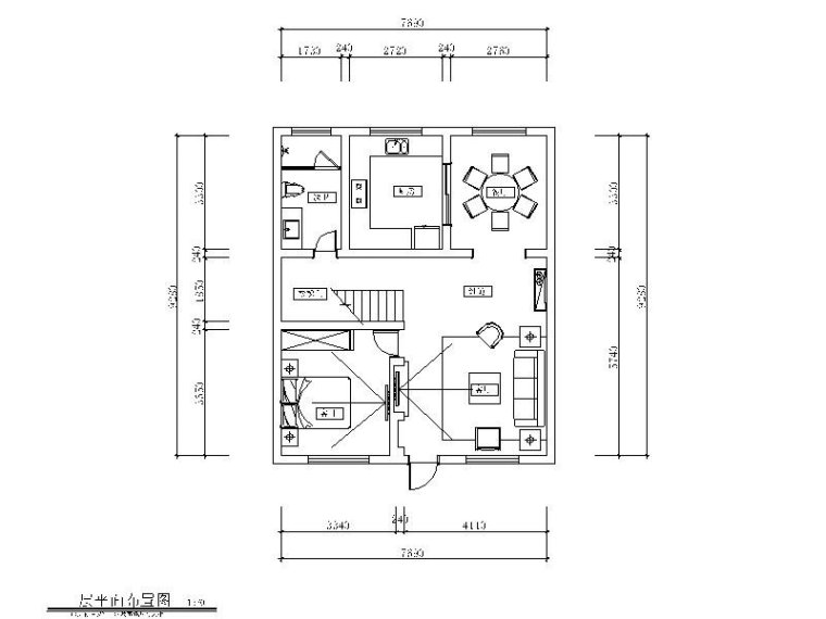 两层餐厅平面布置图资料下载-[安徽]现代简约两层三居室设计施工图（含效果图）