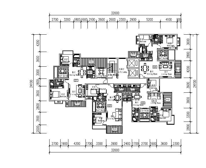 [湖北]高层休闲式商业综合体建筑设计方案文本-高层休闲式商业综合体建筑平面图