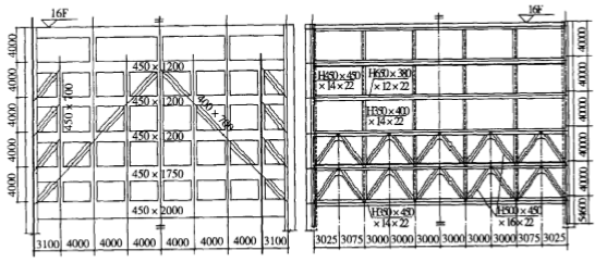 200平办公装修资料下载-带连体的高层综合办公楼的连体结构设计