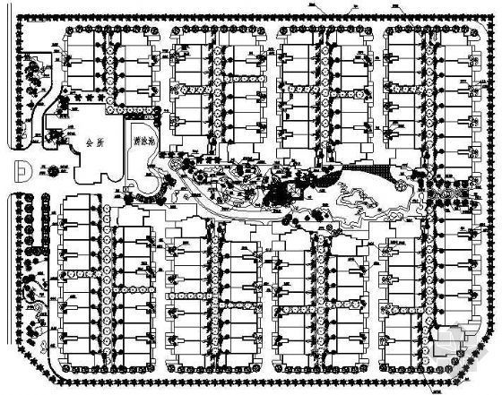 居住区总平面设计资料下载-锦秀京江庭院平面设计图