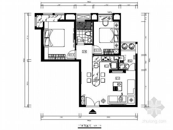 现代简约风格小区住宅小区资料下载-[福州]特色时尚住宅区现代简约两居室样板房装修图（含效果）