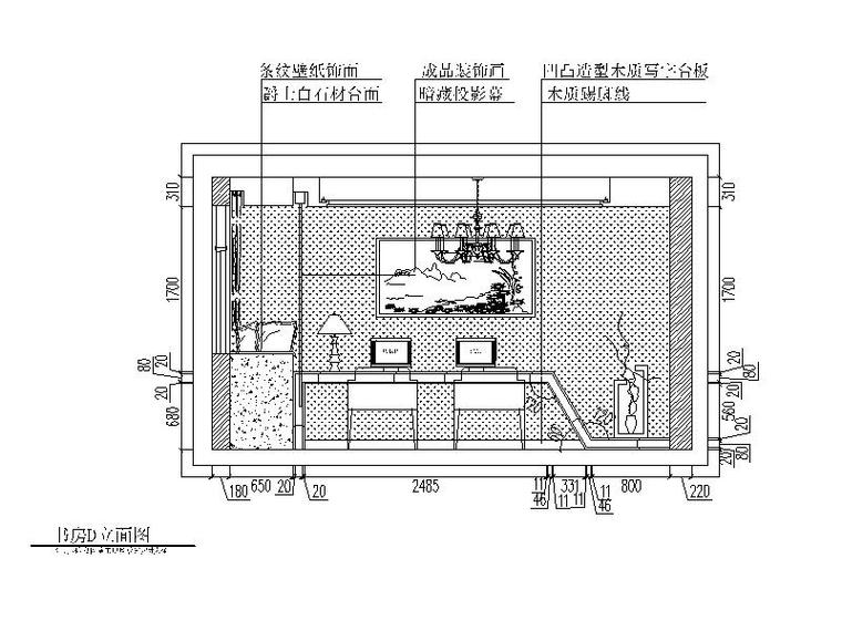 [安徽]亳州现代风格样板房设计CAD施工图（含效果图）-【安徽】亳州现代风格样板房设计CAD施工图（含效果图）立面图