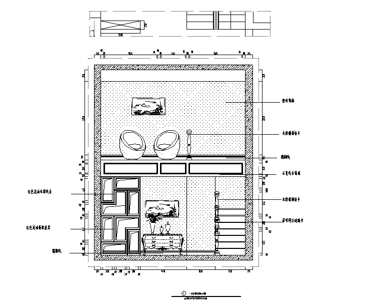 [河北]欧式风格复式结构别墅设计施工图（附效果图）-隔断立面图