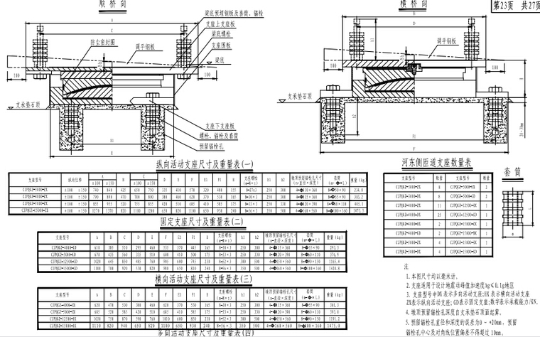 特大桥主跨658m双塔混合梁斜拉桥主桥结构图纸341张（公路桥涵设计规范JTJD60-2015）-全桥支座布置图