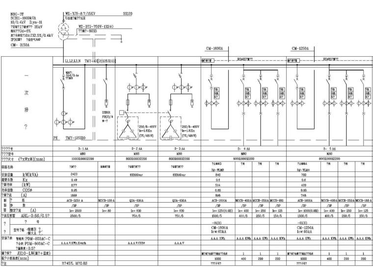 [长沙]238米超高层5A办公楼强电消防施工图（变电所、负荷计算）-低压配电系统图.jpg