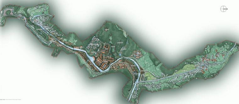 [浙江]龙泉青瓷小镇城市设计（生态）-青瓷小镇城市设计——总平面图
