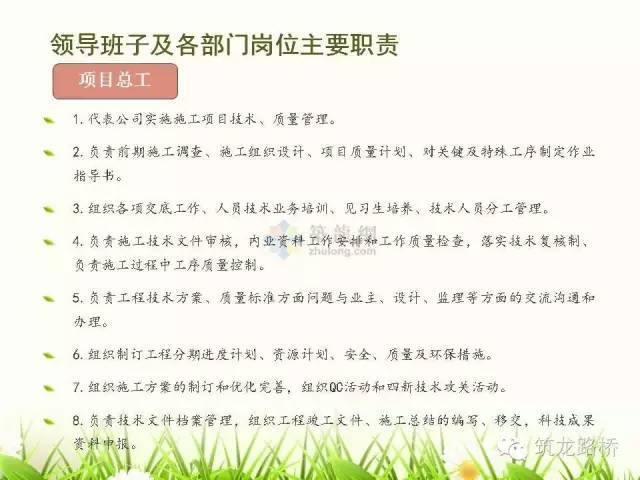 项目部各管理人员职责分工详细说明，找准位置对号入座！_7