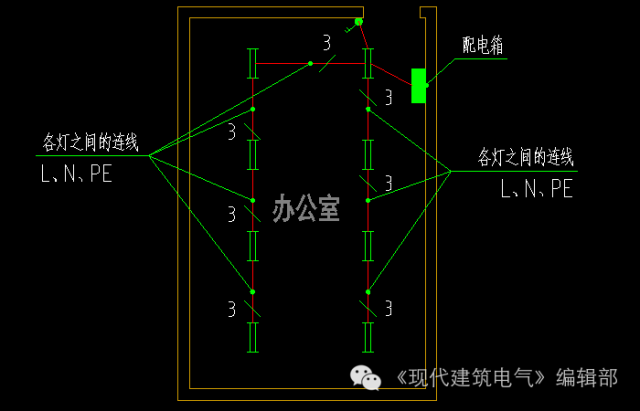 详解电气照明平面图如何确定导线根数-3dzd.png