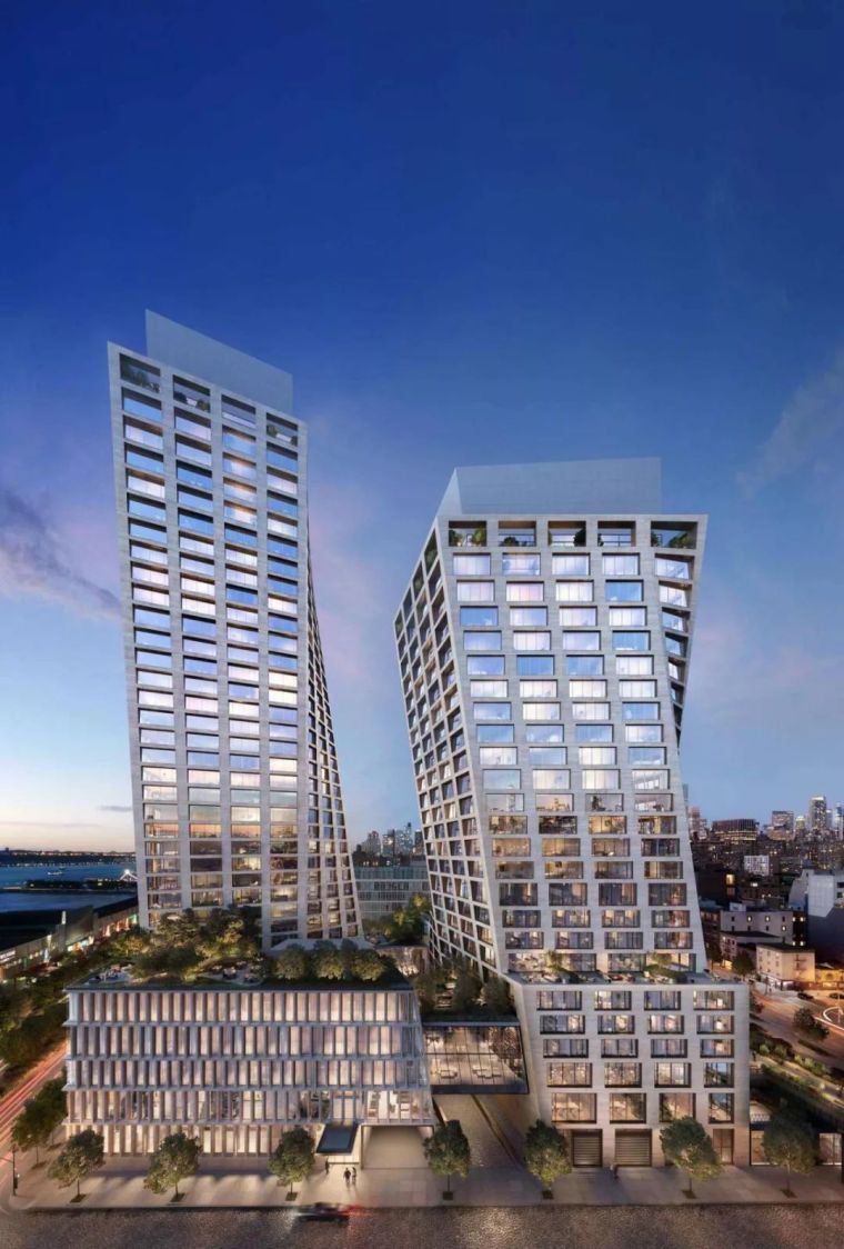 Apple纽约第五大资料下载-BIG 操刀纽约最新顶级豪宅，扭曲双塔，绝美的天际线！