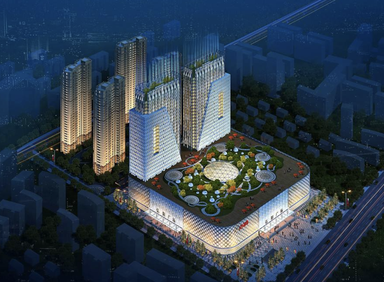 商业水景设计资料下载-[广东]大型商业广场建筑设计方案文本