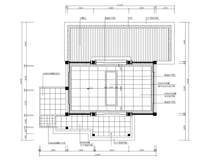 新中式风格-私人别墅接待餐厅装修施工图（附效果图）-地材