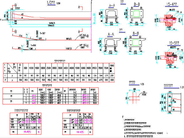 [四川]中交2015年设计国家高速公路13m、16m简支空心板通用图86张-预应力钢束构造图