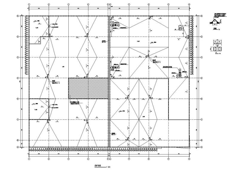 [宁夏]多层现代风格农贸市场建筑施工图（含效果图及全专业）-多层现代风格农贸市场建筑平面图