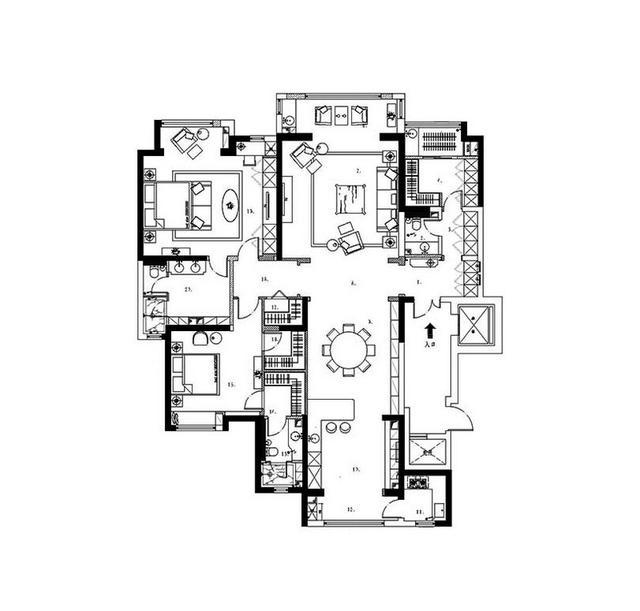 欧式餐厅厨房一体模型资料下载-清新圆舞曲  简欧大两居