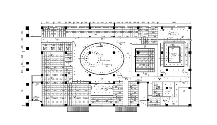 新中式大型休闲会所室内装修施工图（附效果图）-二层天花