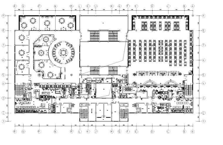 [广西]大学餐厅室内装修全套施工图-平面布置图