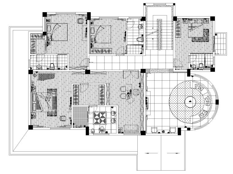 别墅室内施工图资料下载-[福建]某高档豪华三层别墅室内设计施工图