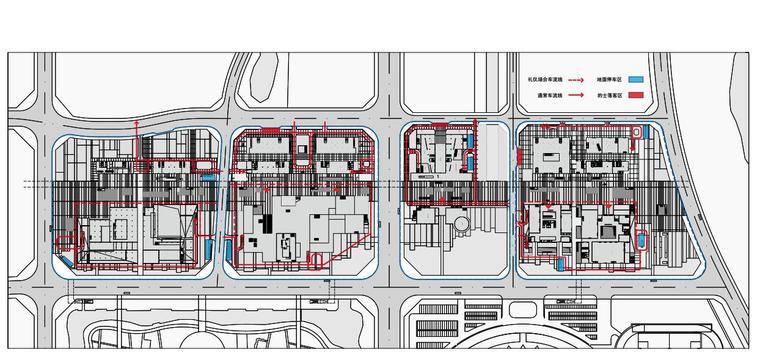 [广东]佛山某公共商业文化综合体建筑方案文本（PDF+CAD+JPG+181页）-地面车流分析