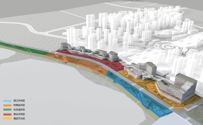 [四川]滨江生态廊道城市湿地公园景观规划设计方案-功能分区图