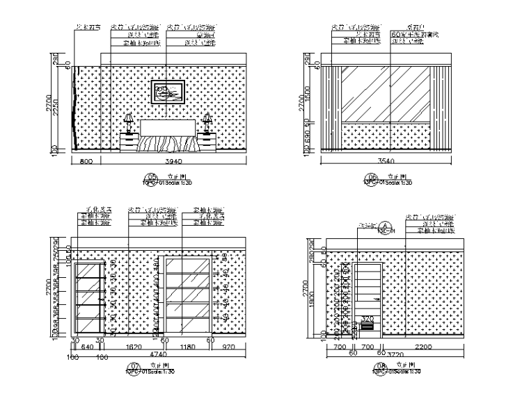 某现代风格大酒店全套CAD施工图（含效果图）-某现代 风格大酒店全套CAD施工图（含效果图）立面图