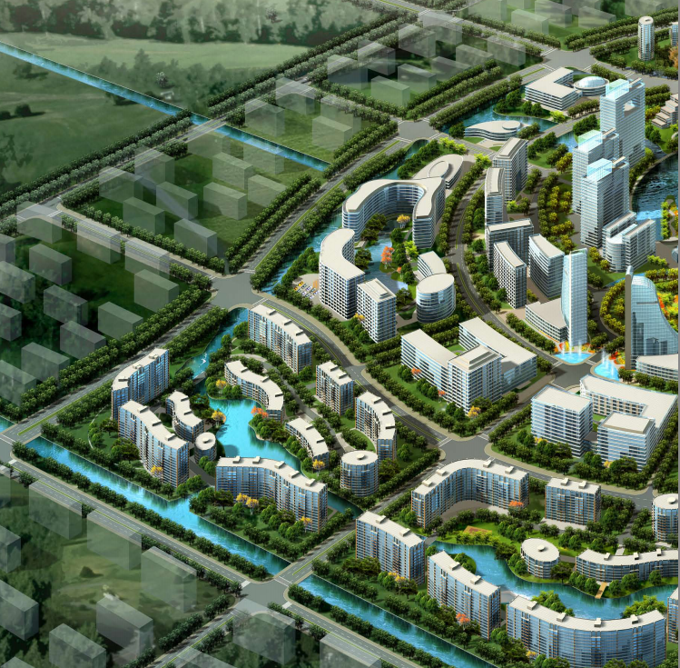 芝加哥果园东部别墅资料下载-海安东部产业新城概念规划