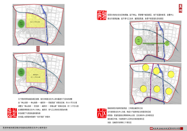 [安徽]芜湖市城东新区概念规划及商务文化中心城市设计方案文本-A04整体结构分析图