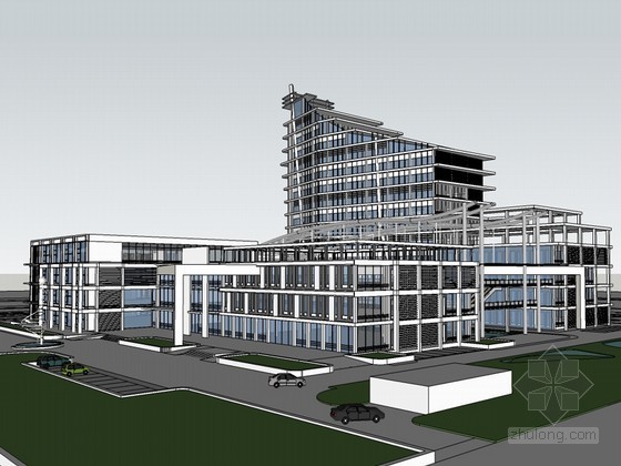 现代医院SketchUp模型下载-现代医院 