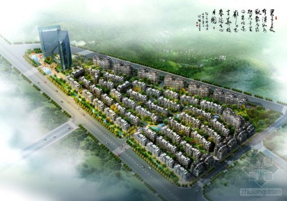 天大建筑创意大厦资料下载-[成都]某国际广场现代住宅小区规划设计文本