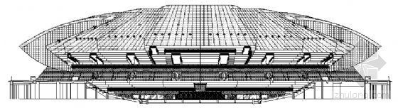 穿孔铝板建筑cad图资料下载-[南京]某奥体中心网球馆建筑方案图