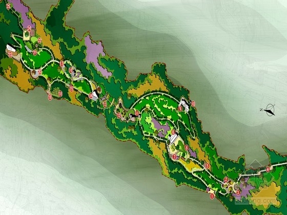 山体公园景观设计CAD资料下载-[重庆]城市带状山体综合公园景观设计方案