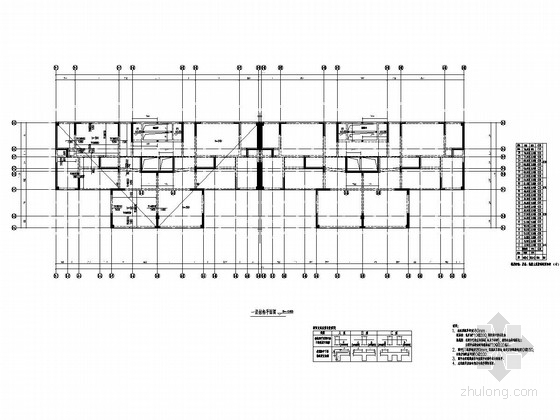 [福建]27层框剪结构住宅楼结构施工图-一层结构平面图 