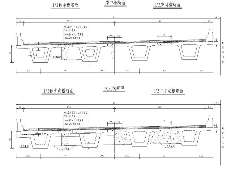 20米路基桥梁通用图资料下载-跨径20米斜交20°预应力混凝土连续箱梁通用图32张（整体式路基）
