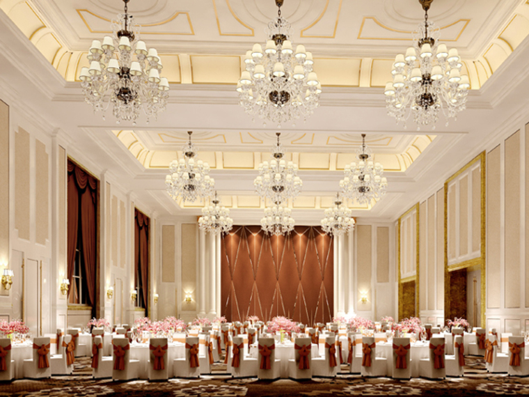 现代风格婚礼宴会厅资料下载-欧式现代宴会厅3D模型下载