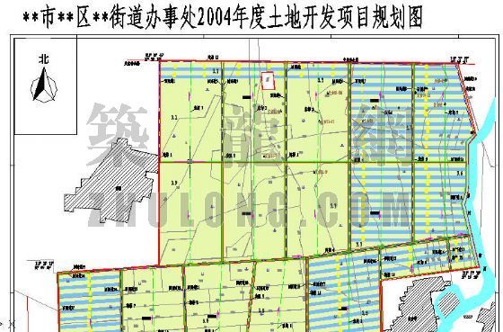 街道办事处建筑方案设计资料下载-**市**区街道办事处2004年度土地开发整理规划图