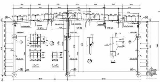 带吊车钢结构结构图资料下载-某钢结构汽车厂房全套结构图