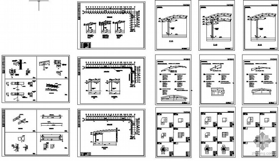 钢结构雨蓬施工图纸资料下载-某钢结构雨蓬结构设计图