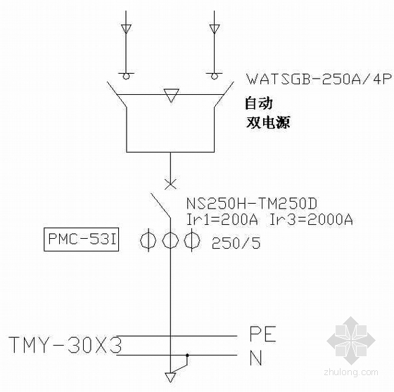 照明配电箱动力配电箱资料下载-动力配电箱电气图纸