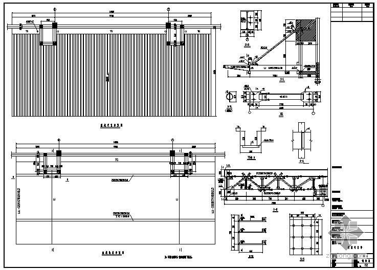 钢结构雨棚深化图纸资料下载-某钢结构雨棚节点构造详图（1）