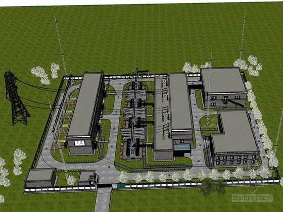 电力公司仓库平面图资料下载-知名电力公司建筑SketchUp模型下载