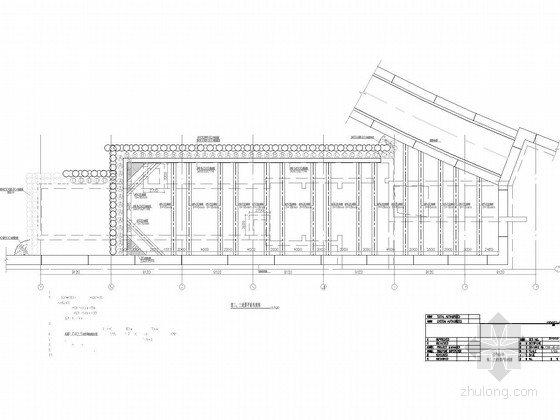 [上海]地铁双柱三跨现浇箱型结构地下三层岛式站台车站主体及附属结构图纸249张-出入口第二、三道支撑平面布置图 