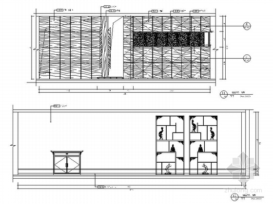 [北京]中式风格古典家具展厅CAD装修图（含效果）立面图